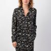 Femme Coton Du Monde | Robe Midi Hiver Manches Longues Macha Motif Ethnique Noir Orient