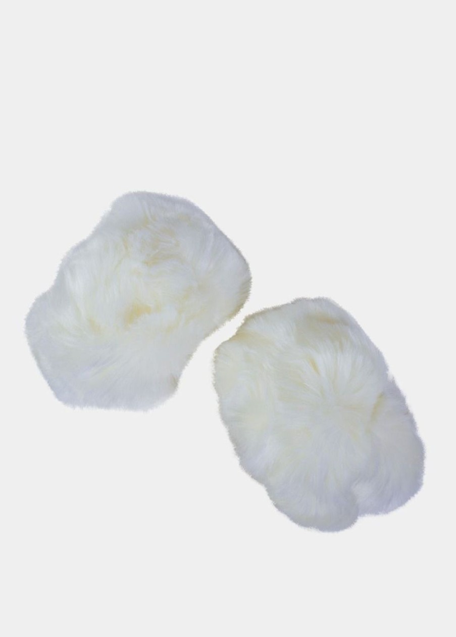 Accessoires Coton Du Monde | Poignets Fourrure Blanc