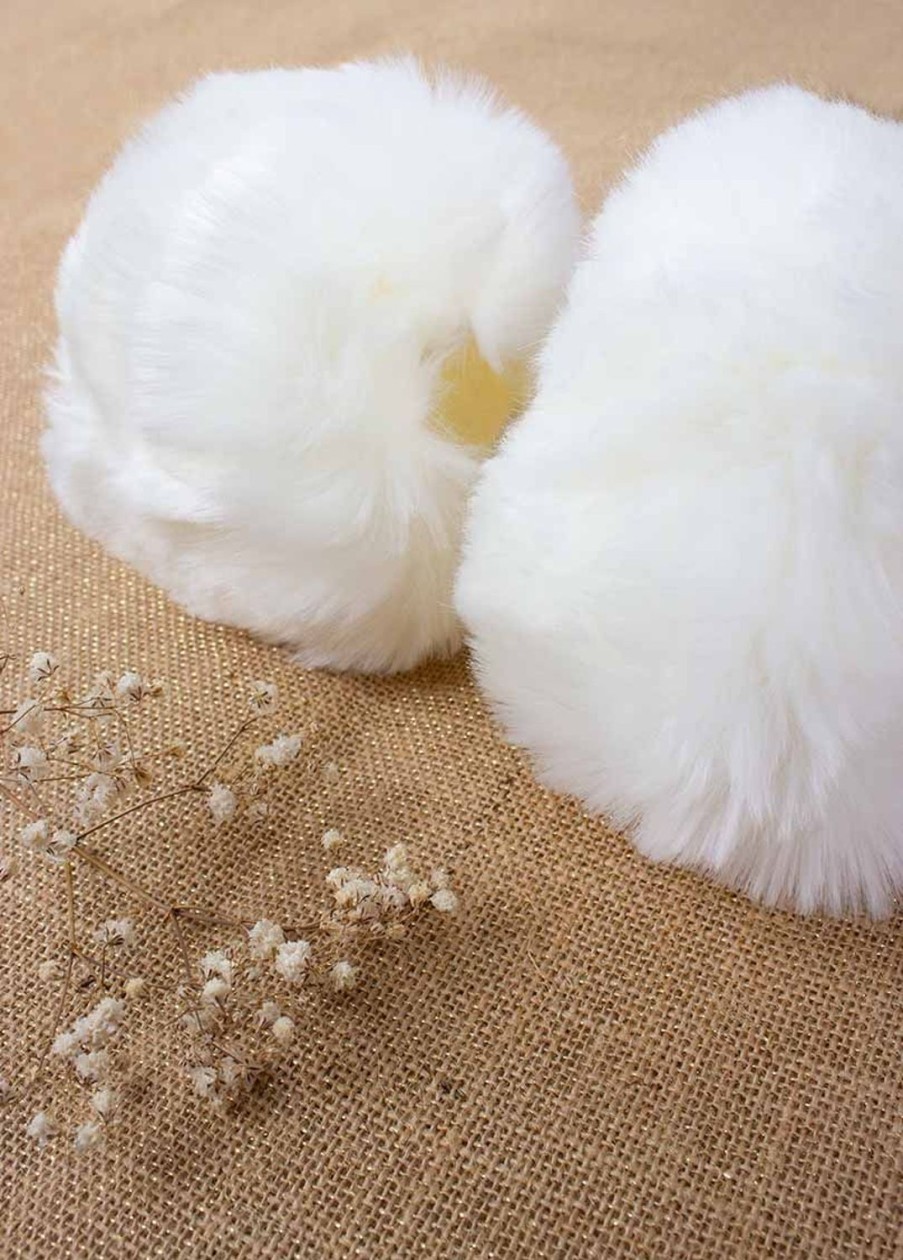 Accessoires Coton Du Monde | Poignets Fourrure Blanc