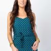 Femme Coton Du Monde | Robe Longue Fendue Marissa Motif Ethnique Bleu Albizia Bleu