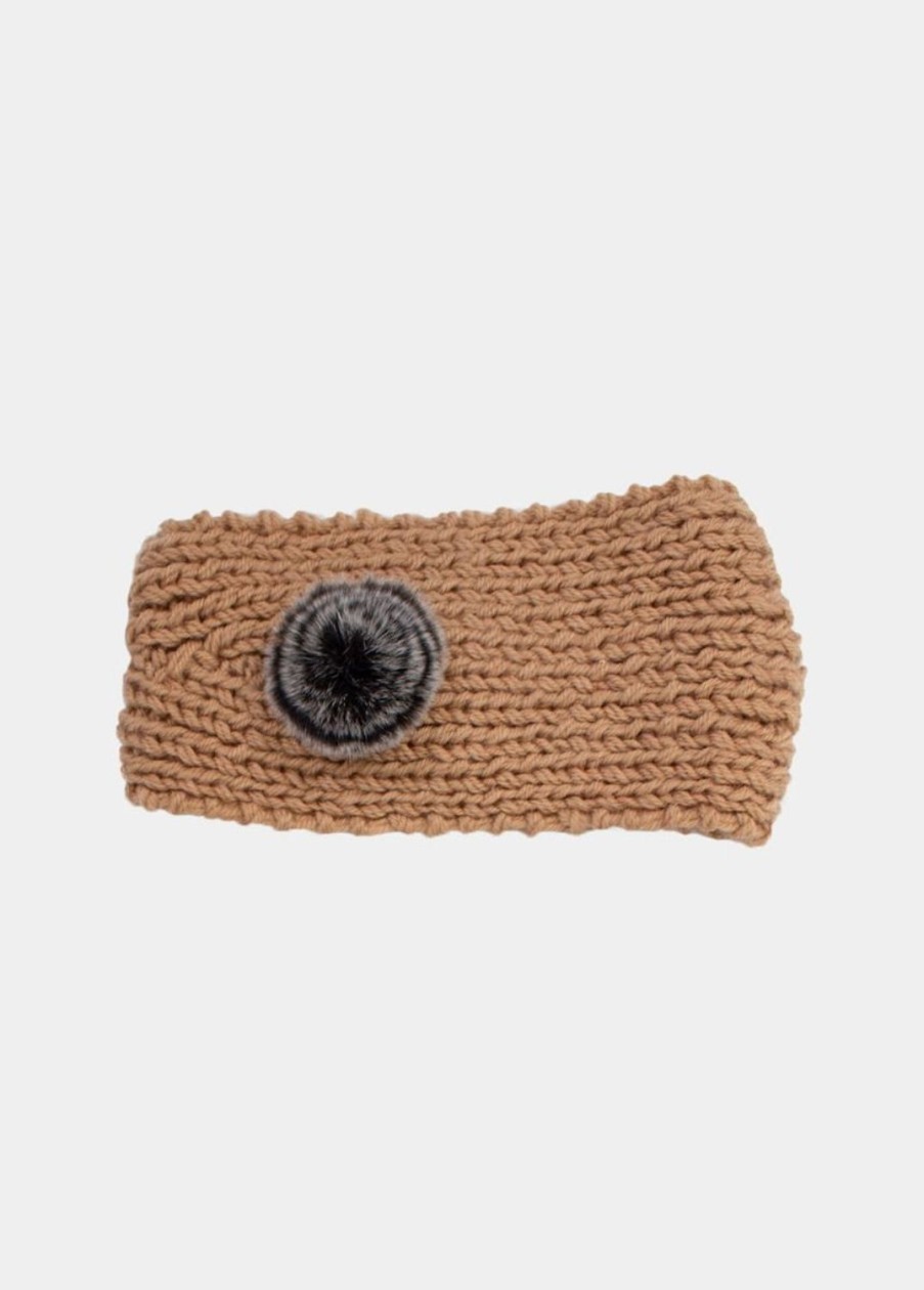 Accessoires Coton Du Monde | Bandeau Pompon Marron