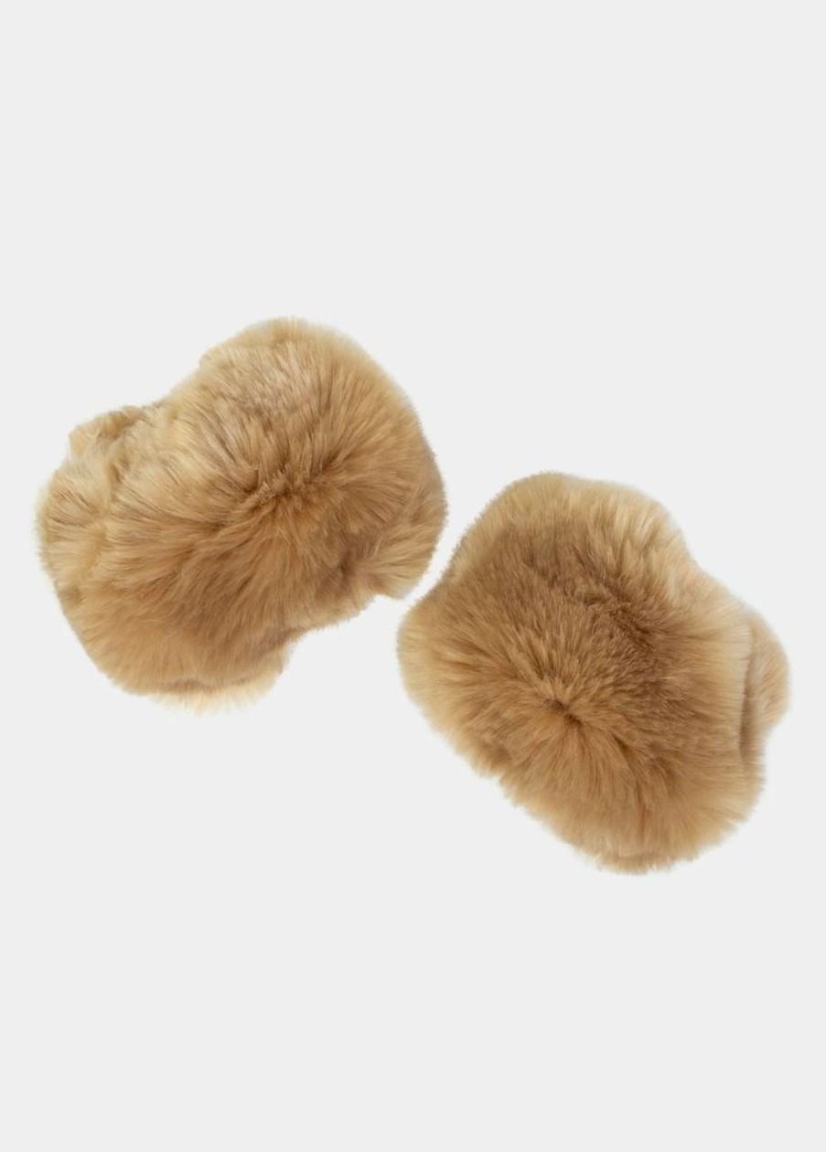 Accessoires Coton Du Monde | Poignets Fourrure Taupe