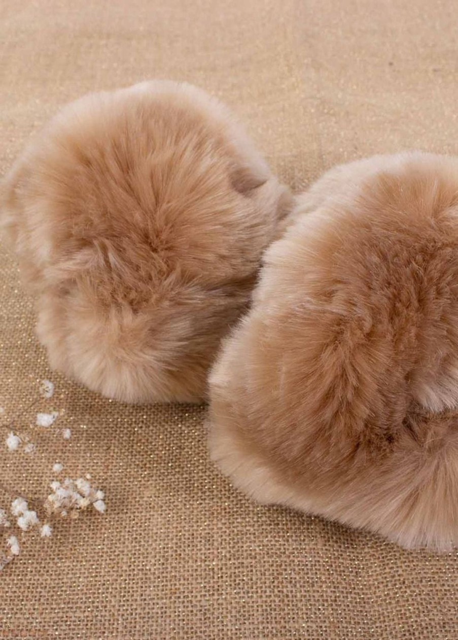 Accessoires Coton Du Monde | Poignets Fourrure Taupe