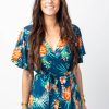 Femme Coton Du Monde | Robe Longue Sakura Boheme Imprime Fleurs Tropicales Maui