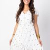 Femme Coton Du Monde | Robe Courte Ethnique Chic India He Blanc