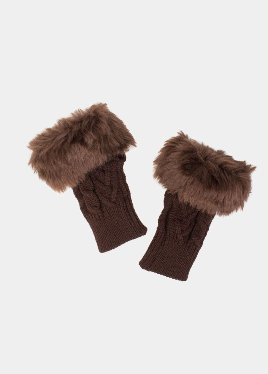 Accessoires Coton Du Monde | Mitaines Laine Marron