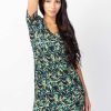 Femme Coton Du Monde | Robe Manches Courtes En Coton Claudia Imprime Tropical Toscane